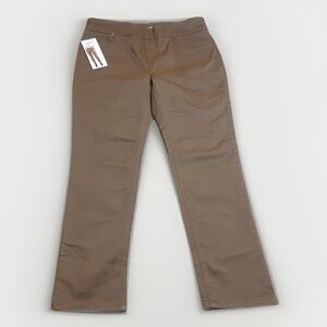 NWT Medium Brown Slim Leg Stretch Pull On Pants sz 10